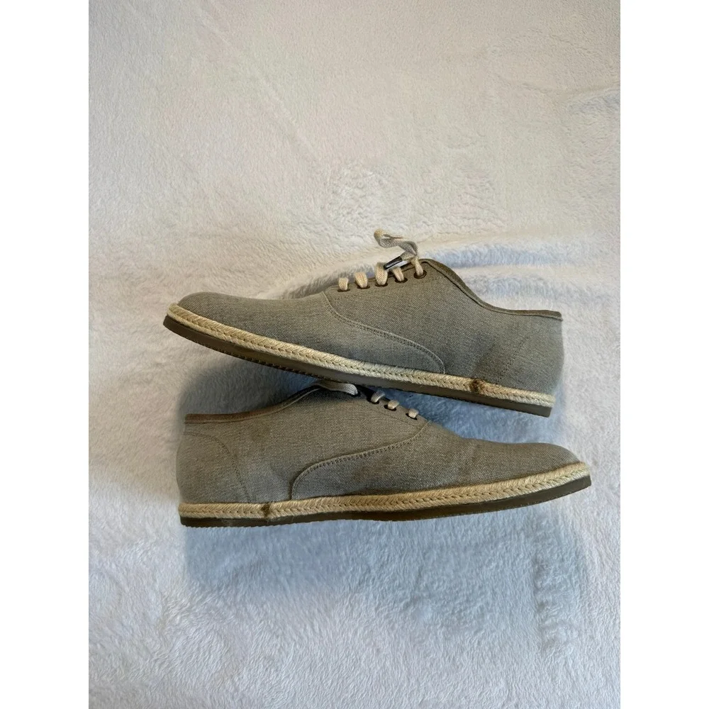 AllSaints Mens Canvas Lace Up Espadrille Gray Size 44 EU 11 US